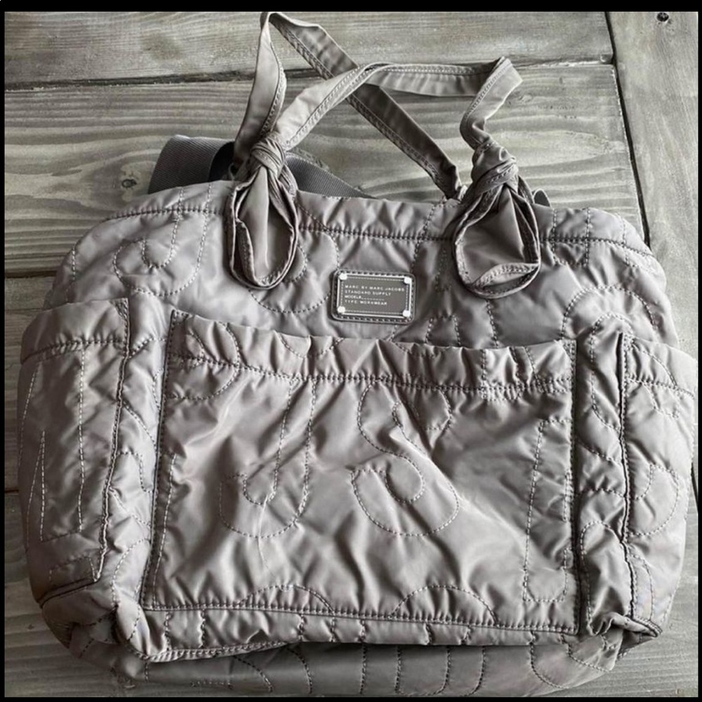 Marc Jacobs Quilted Gray Baby Bag